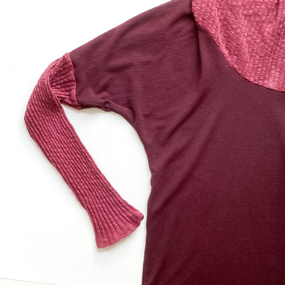 Michael Stars Thermal Knit Cowl Neck T-Shirt - Picture 7 of 10